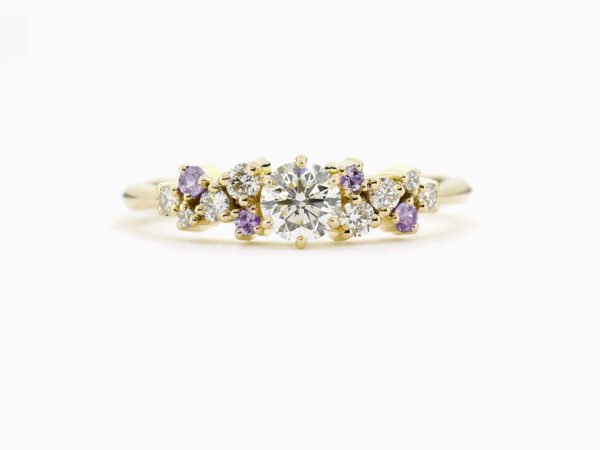Cerise Glow Lilac- Solitairesormus Laboratoriotimantit ja Laventelisafiirit